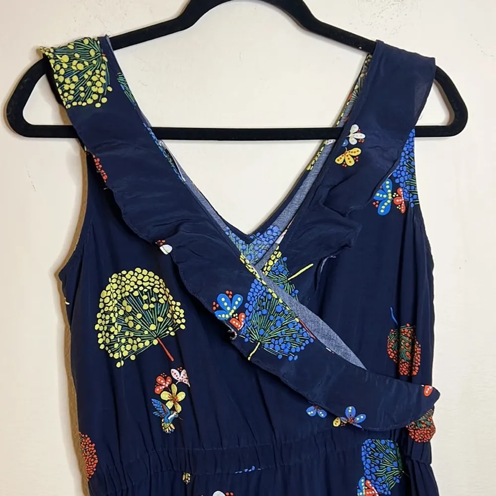 LOFT Hummingbird Ruffle V Neck Jumper Size 4 - Image 6