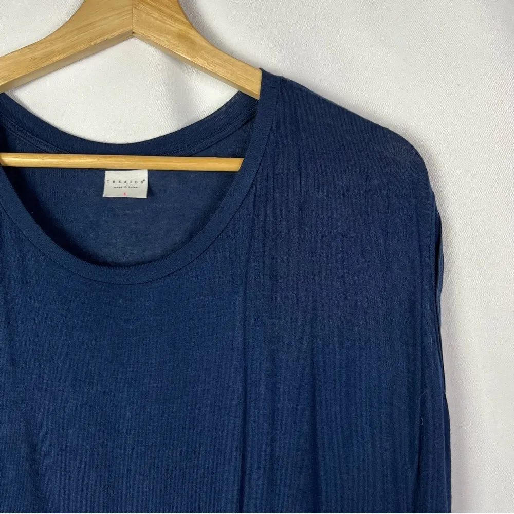 Tresics Navy Blue Scoop Neck Long Sleeve T-Shirt S - Image 3