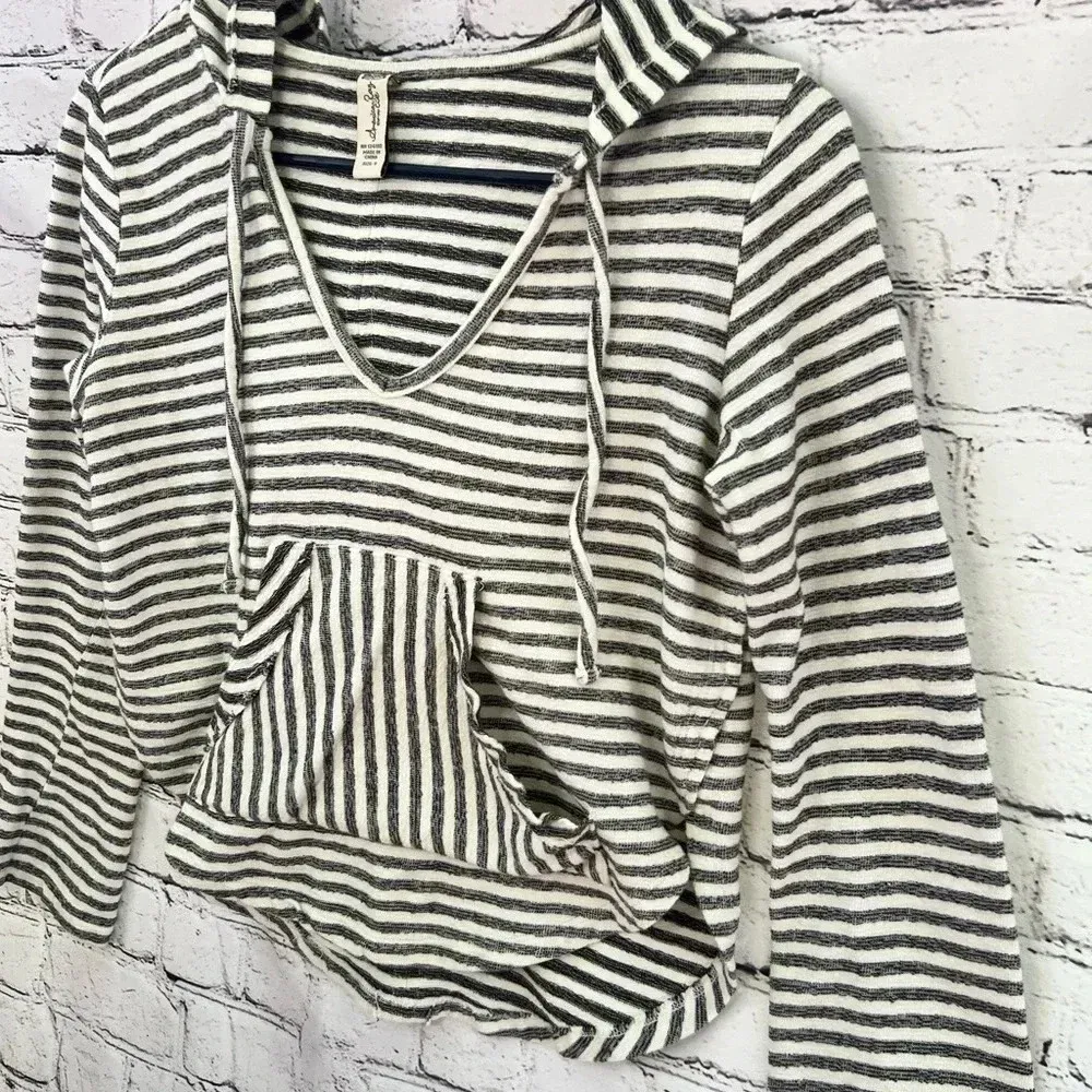 American Rag Pullover Cotton Striped Hoodie Size‎ Small - Image 2