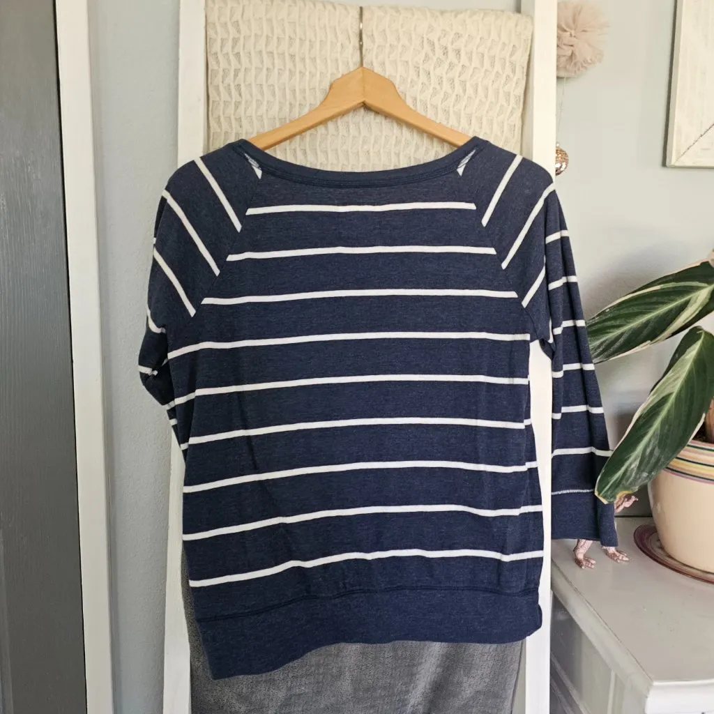 Hollister Blue & White Striped Sweater – Size Large – Classic Knit Look - Image 4