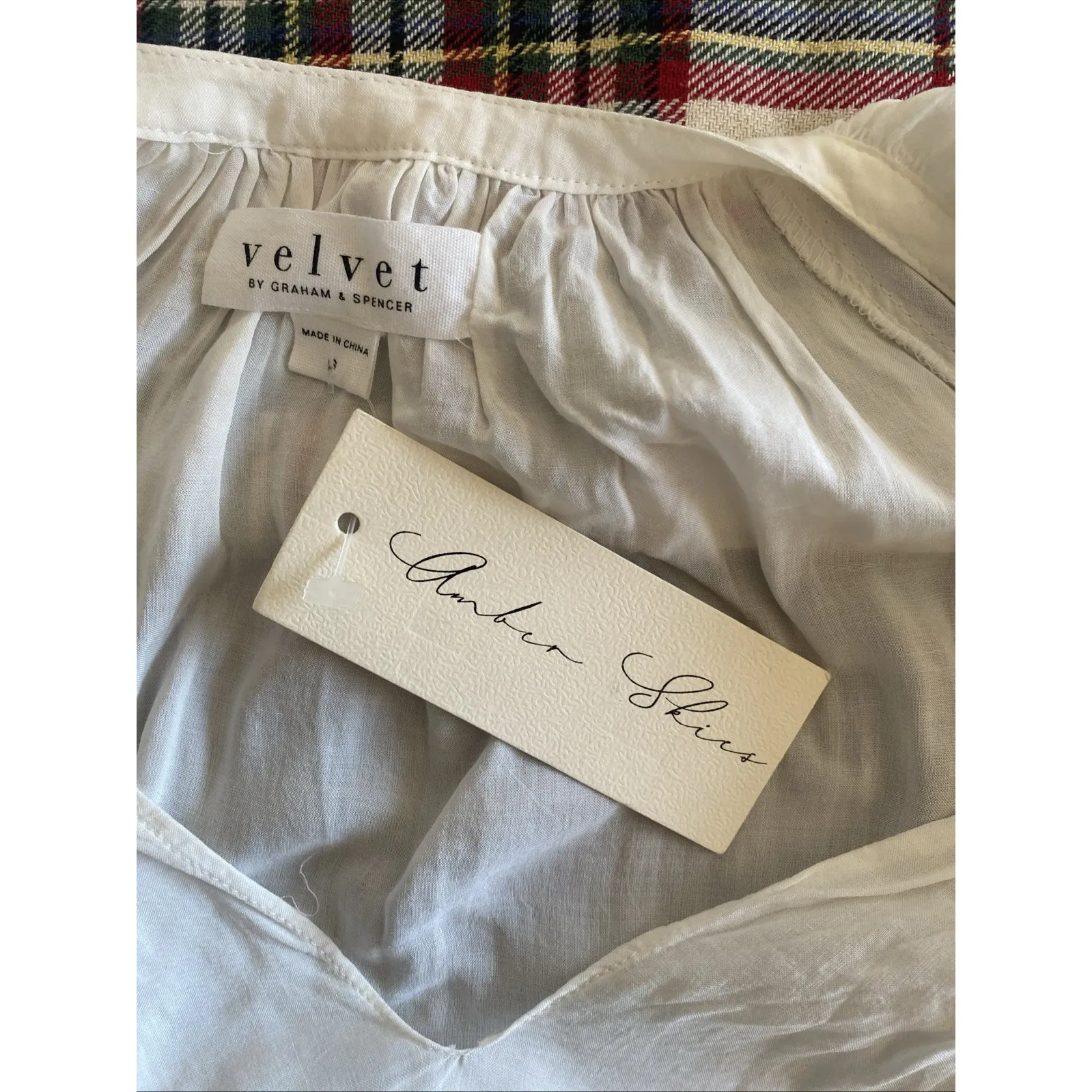 Velvet Graham Spencer Womens Small White Amber Skies Boho Top Oversized Lagom - Image 8