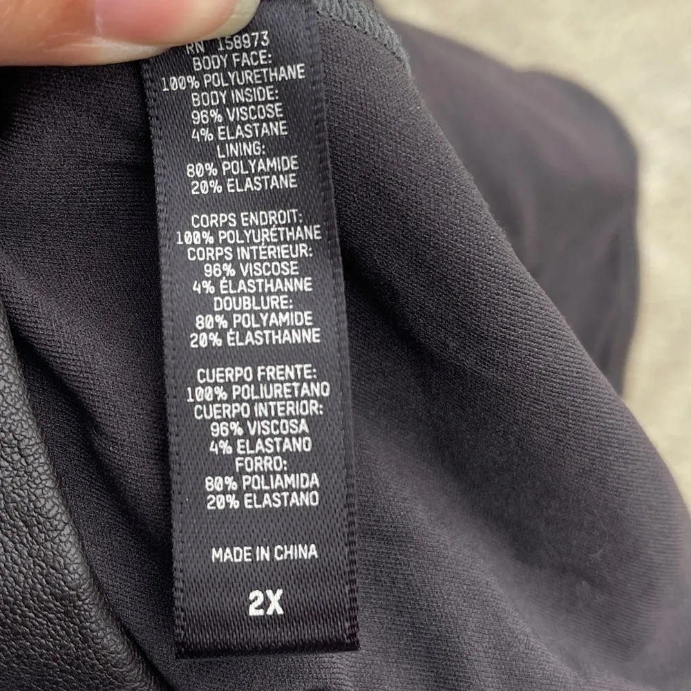 SKIMS Faux Leather Bralette Size 2X Soot BR-TOP-1143 NWT NEW - Image 6