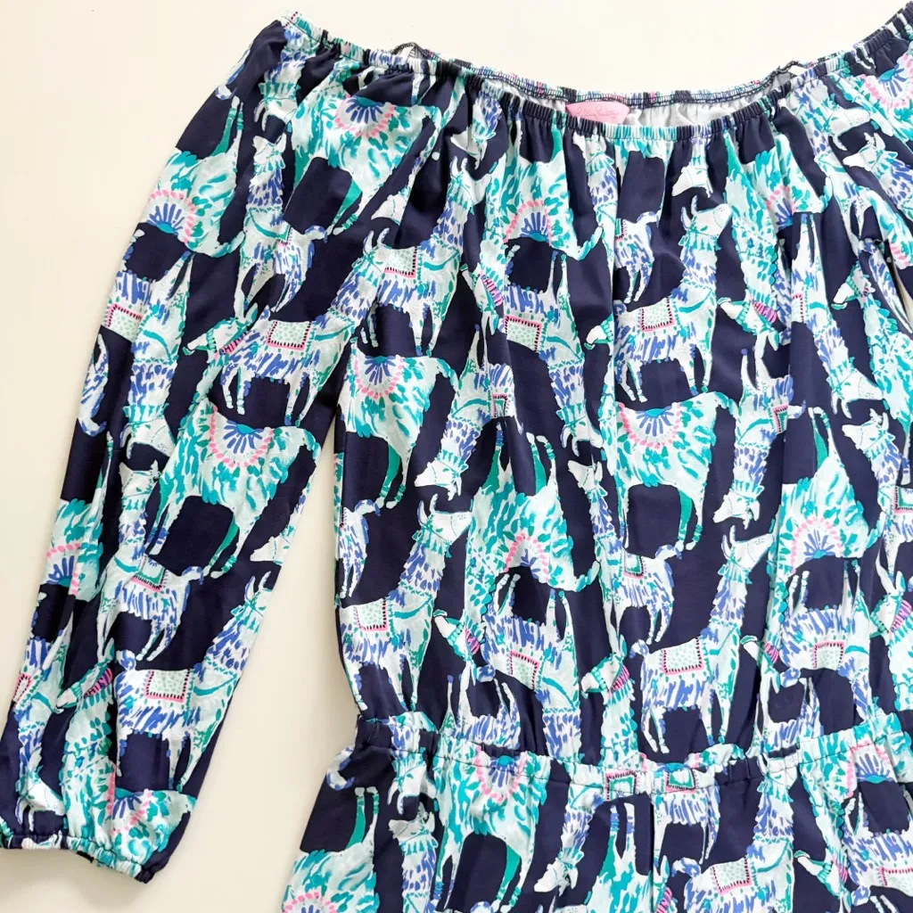 Lilly Pulitzer Lana Off-the-Shoulder Romper size Medium - Image 3