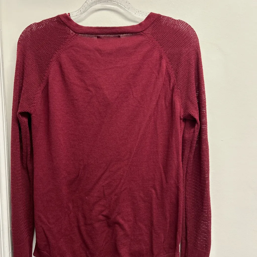 Ruby Moon Maroon Henley Long Sleeve Top - Image 3