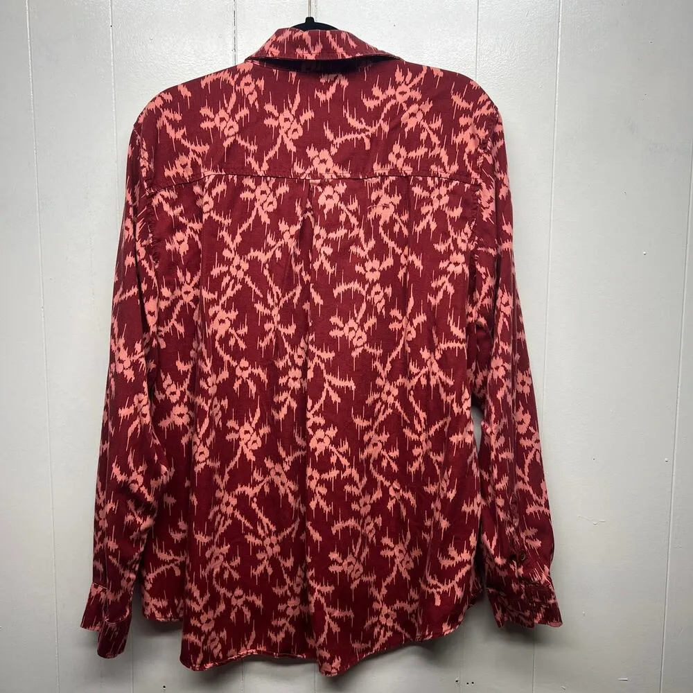 Knox Rose Floral Button Front Long Sleeve Bohemian Shirt Women's Size XL - Image 6