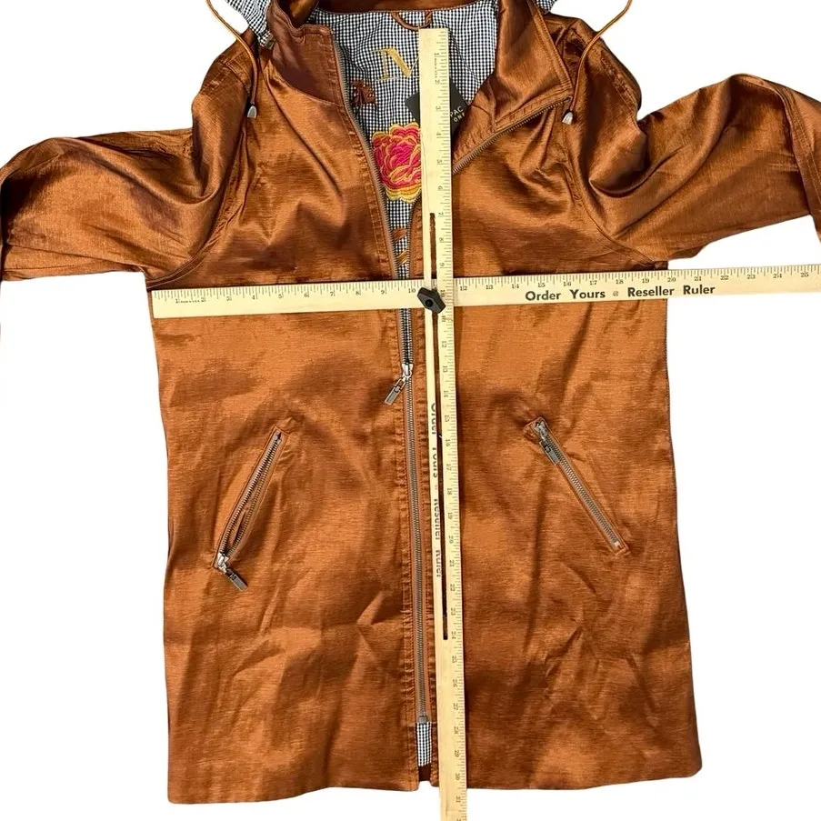 Mycra Pac Copper Metallic Full Zip Water Resistant Jacket sz 0 P Petite NEW Tags Brown - Image 6