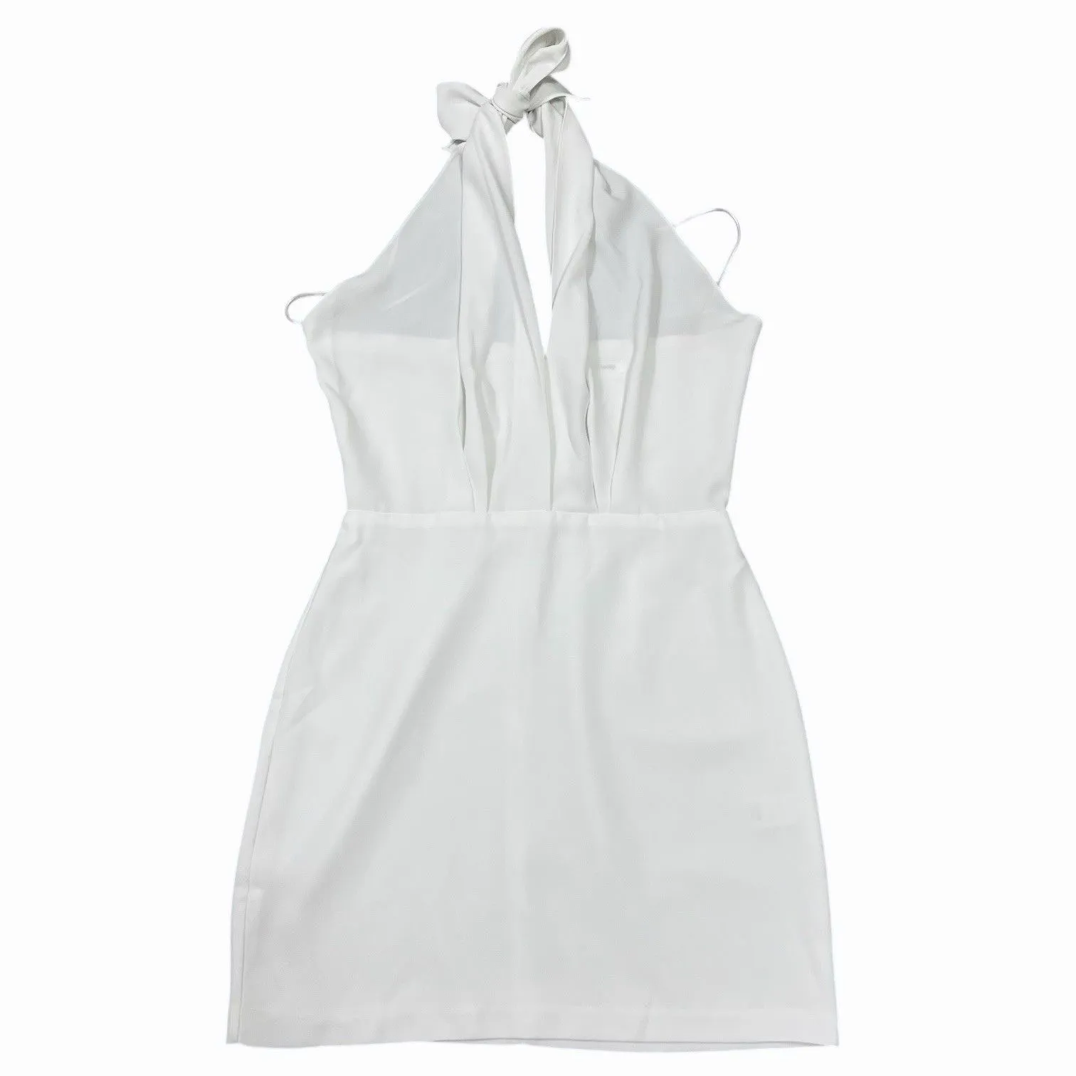 Amanda Uprichard Mezcal Crepe Halter Neck Dress White Ivory Women’s Size S - Image 5