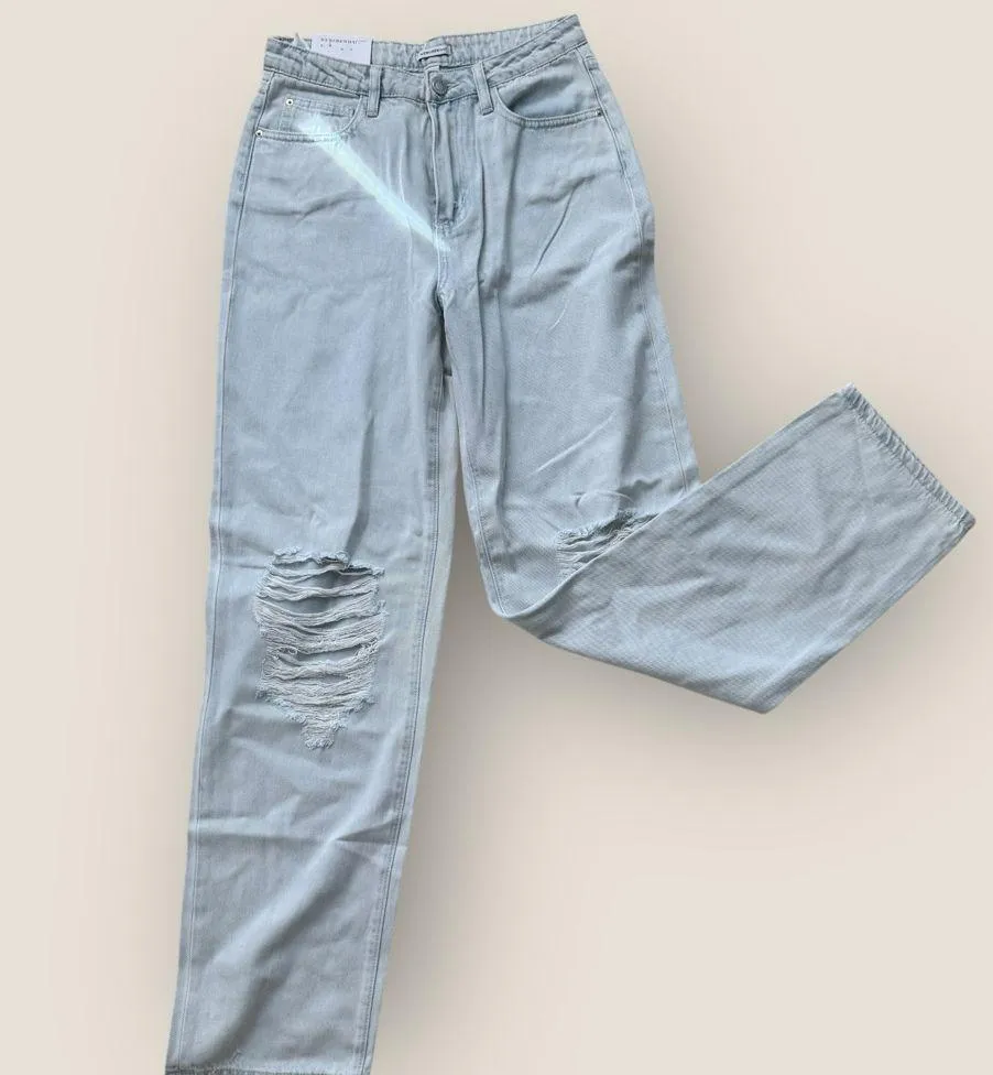 WeWoreWhat |  Mid Rise Distressed Straight Leg Jeans - Size 26 - Image 2