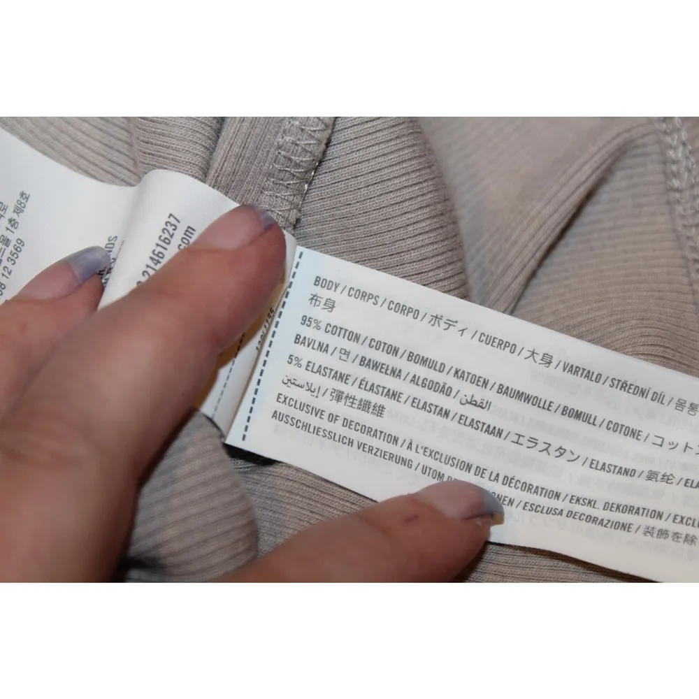 Womens Abercrombie & Fitch Soft AF Tan Ribbed Knit Crop Top Tank Top Size Medium - Image 4