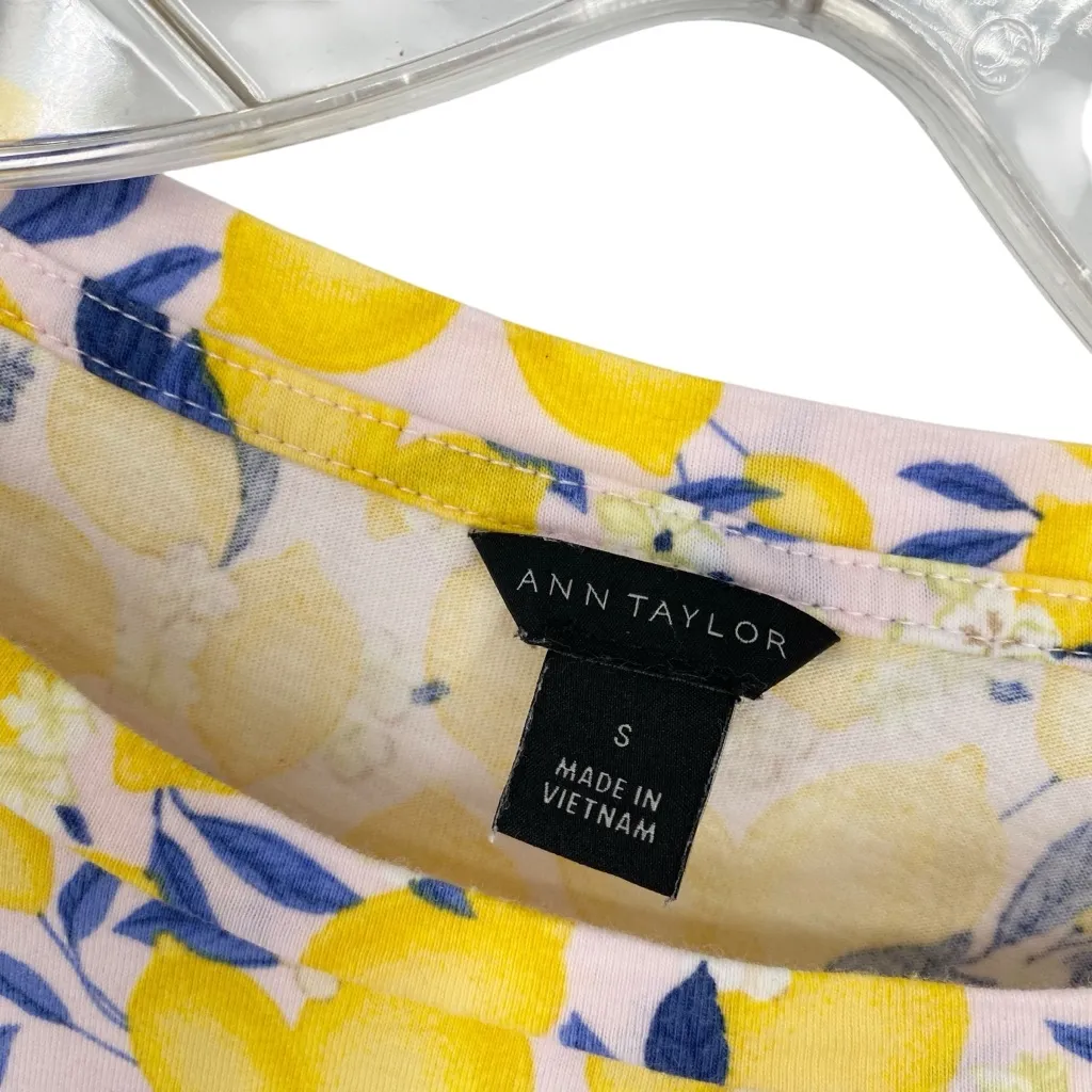 Ann Taylor Lemon Print Top Cotton - Image 5