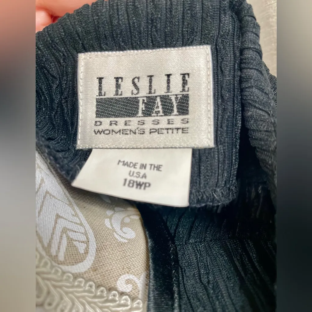 Leslie Fay Black Dress & Jacket Set – 18WP - Image 2