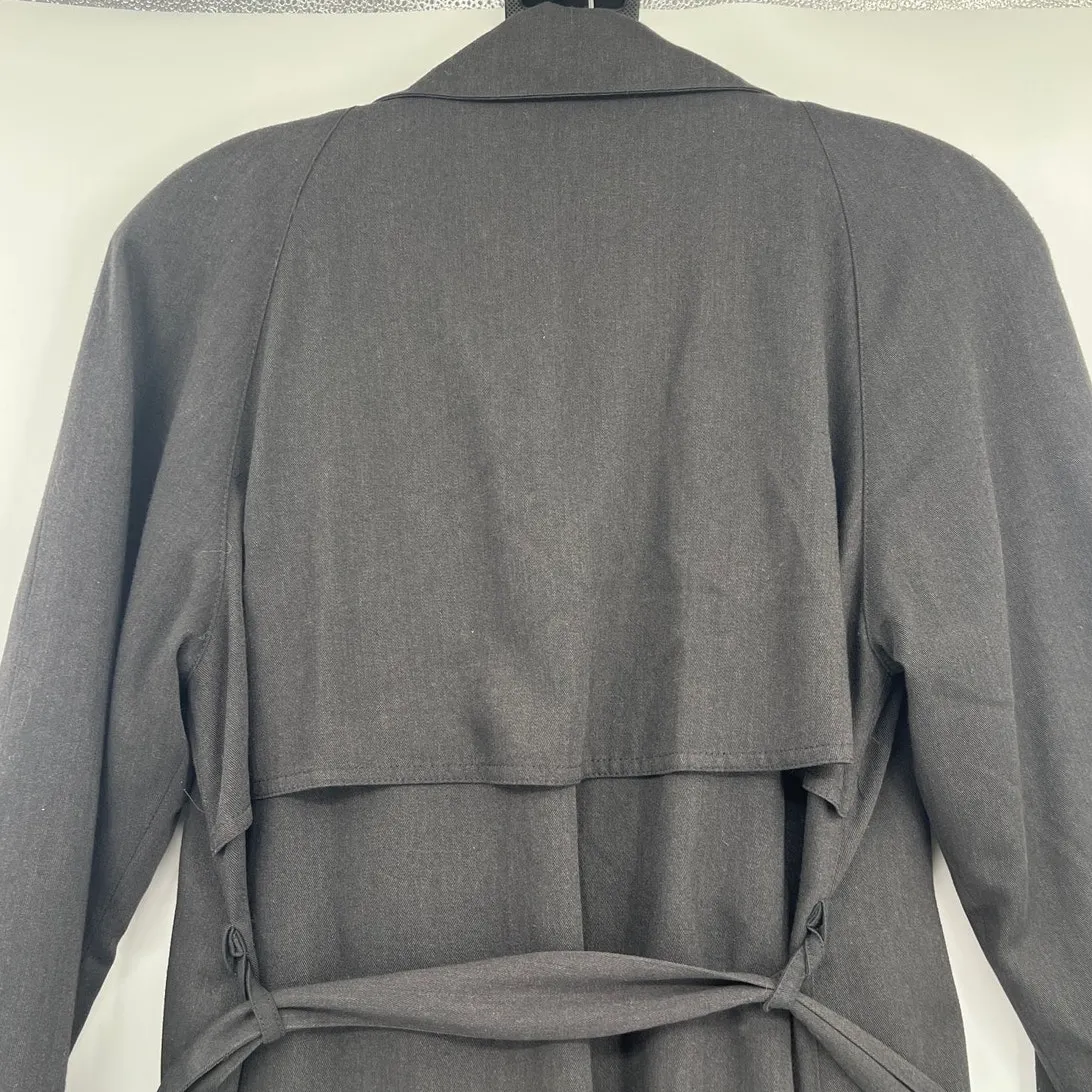 Vtg 90s Jones New York Wool Double Breasted Trench Womens Coat Sz M Preppy USA - Image 6