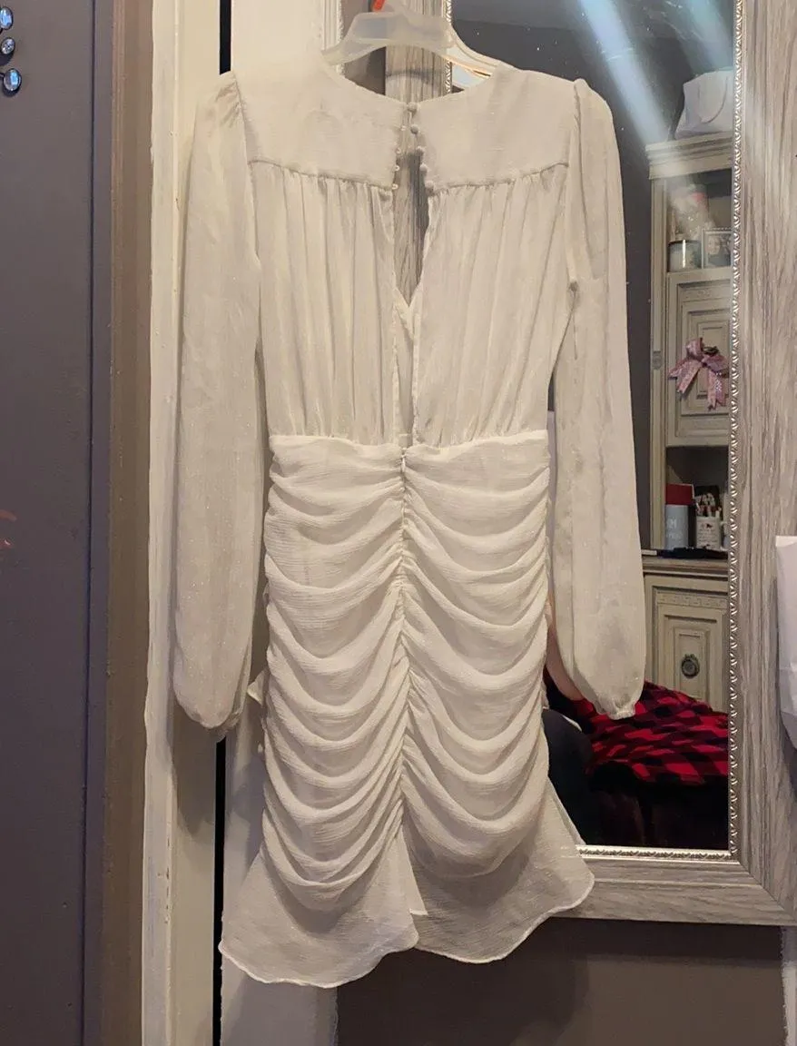 White Long Sleeve Dress - Image 2