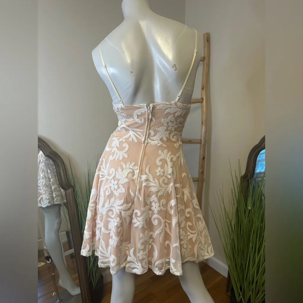 City Studio White Brocade Party Cocktail Prom Dress Formal Size 3 Juniors Dress - Image 5