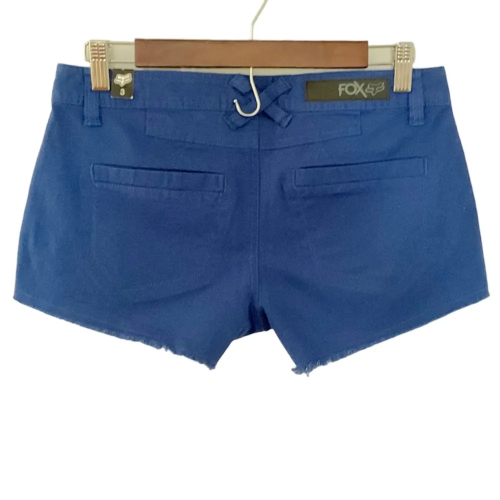 Fox Chino Royal Blue Frayed Hem Shorts Size 3 Juniors New - Image 4