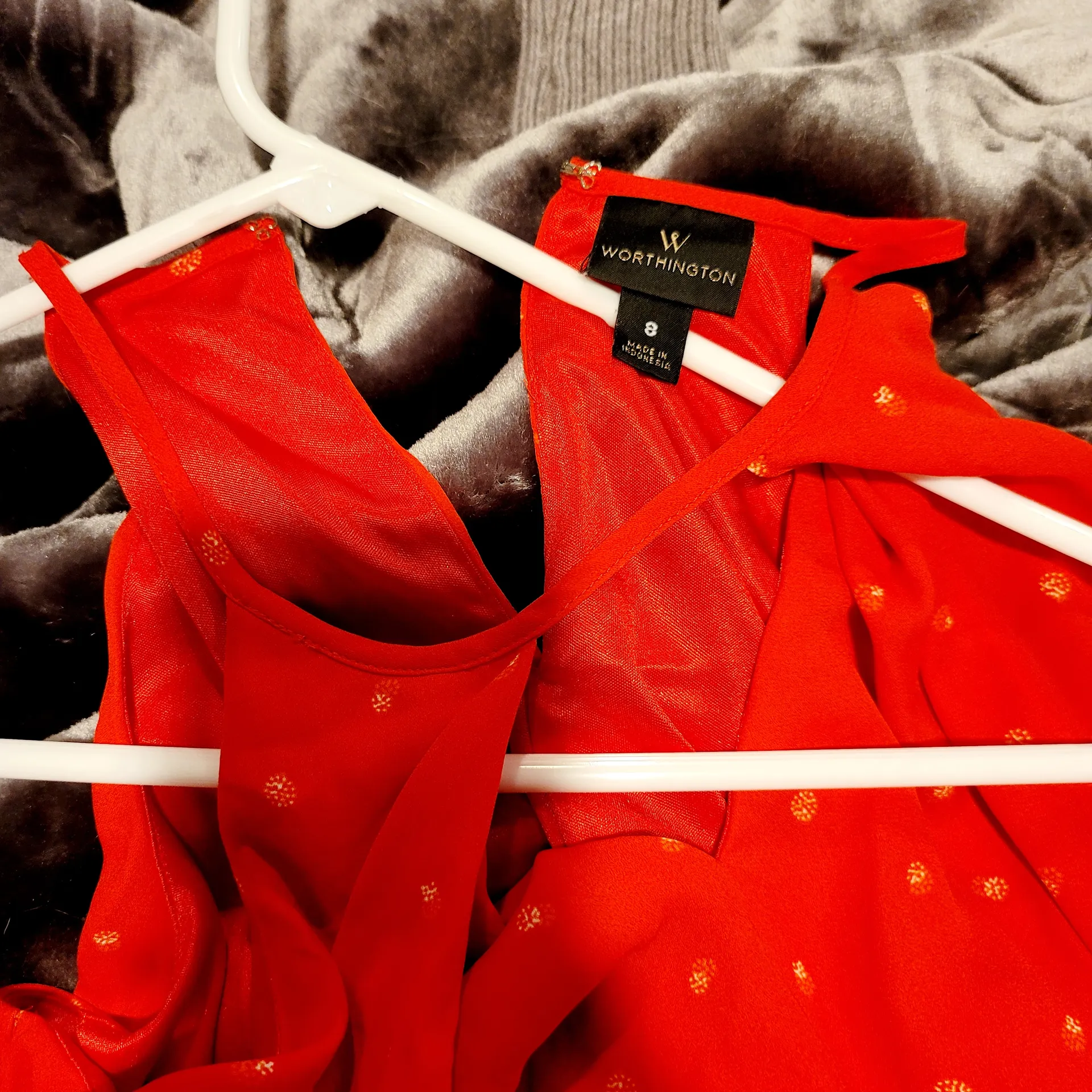 Worthington Red Dress with Gold Dots - Image 3