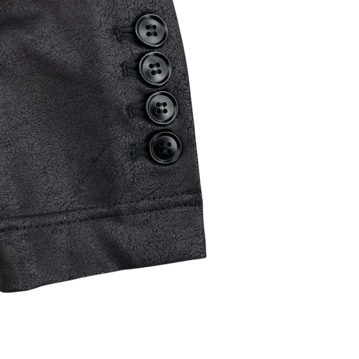 Clara Sun Woo Liquid Leather Cropped Tuxedo Blazer Jacket Black Size Medium - Image 8