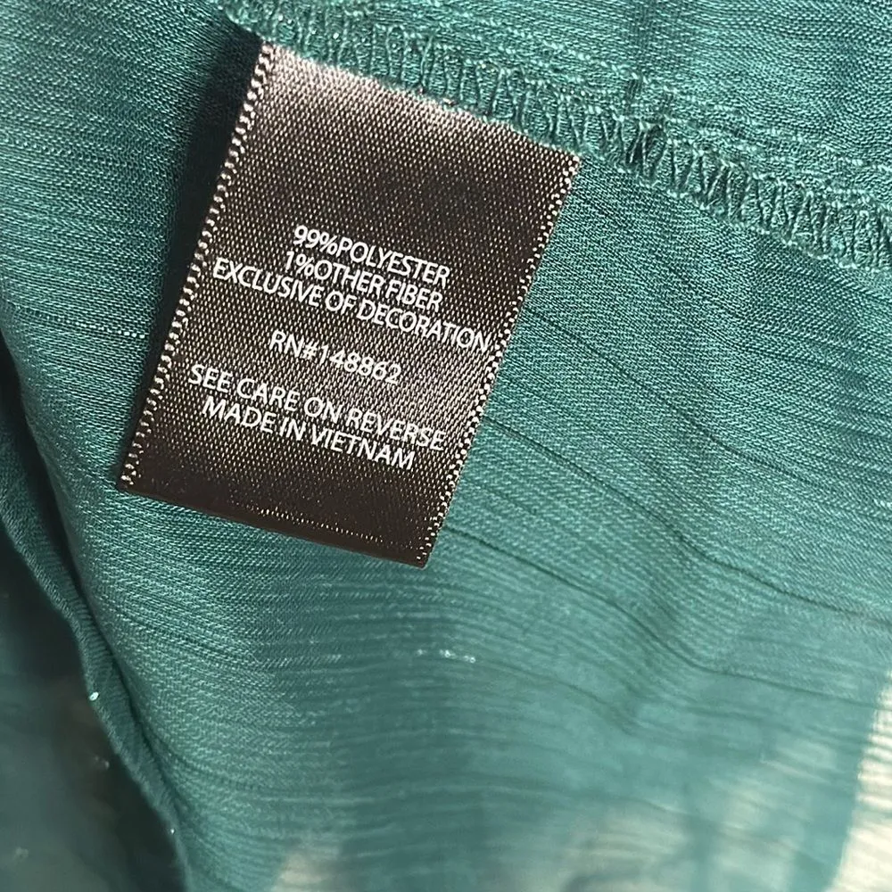 Torrid ladies dark green babydoll  chiffon sheer blouse size 3x festival cute - Image 9