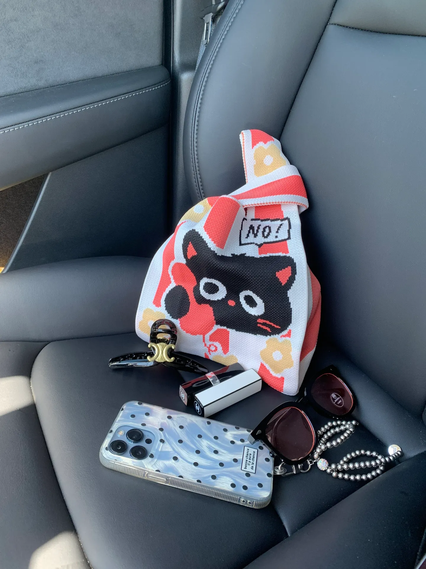 Mini tote style knit bag - Image 4