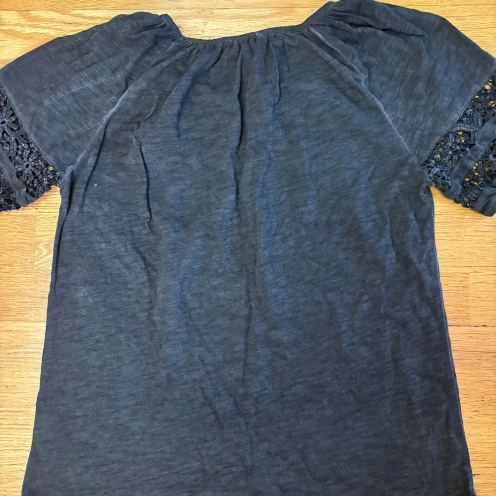 NEW Earthbound Floral Lace Sleeve Boho Coastal Grandma Hippie Blouse S - Image 4