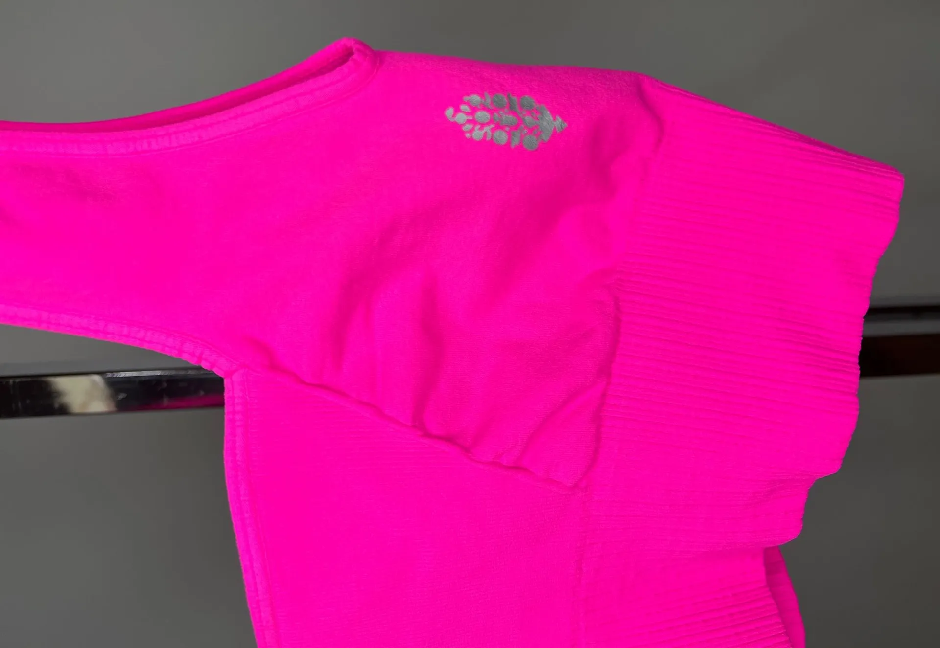 Free People Movement Good Karma Square-Neck Sports Bra Hot Neon Pink - Image 2