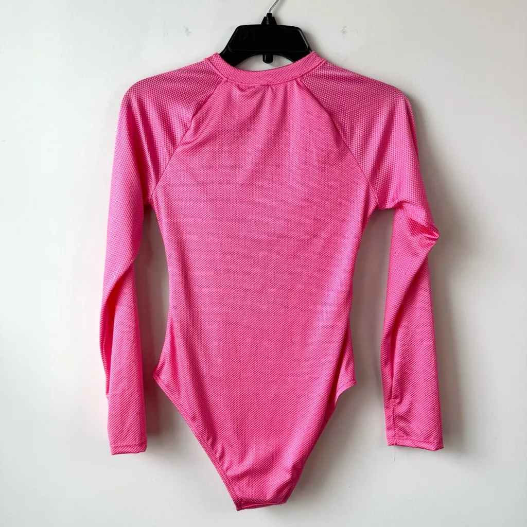 Betsey‎ Johnson Long Sleeve One Piece Swimsuit Pink S - Image 8