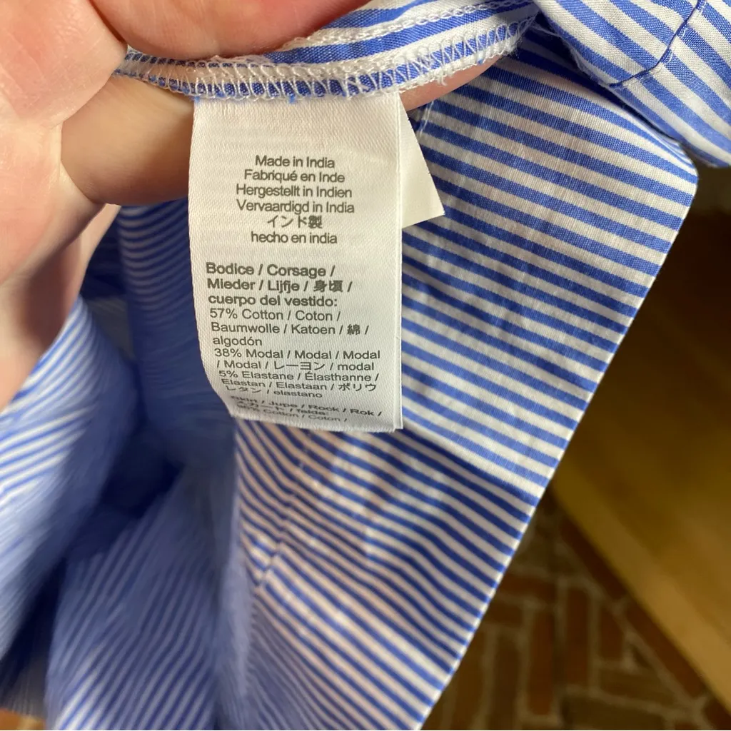 NWT J.Crew Striped‎ Ribbed Knit Mixy Dress White Blue Size Small preppy cruise - Image 7