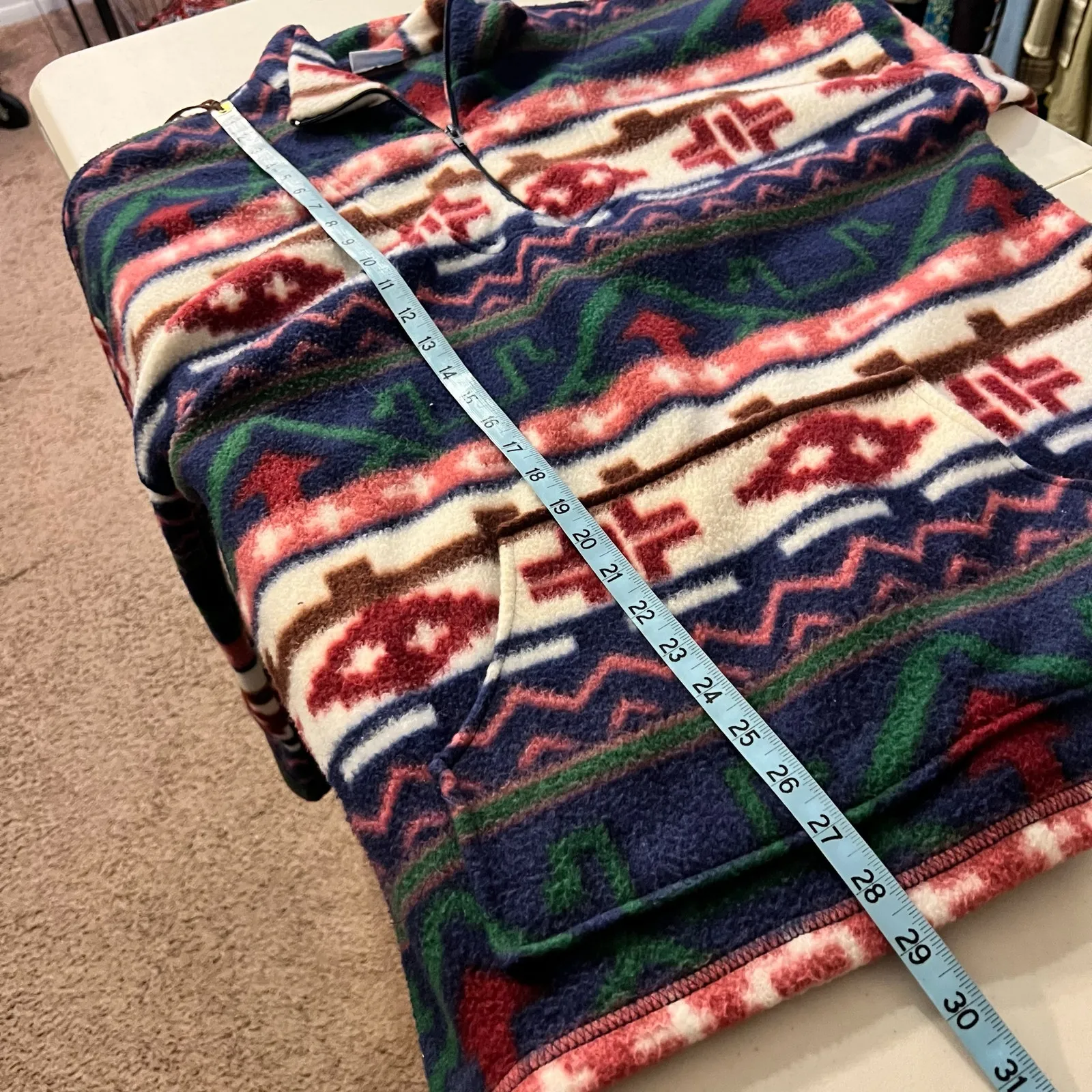 Vintage Backroad Blues Soft Oversized Southwestern Pullover Sweater Size Large Blue - Image 9