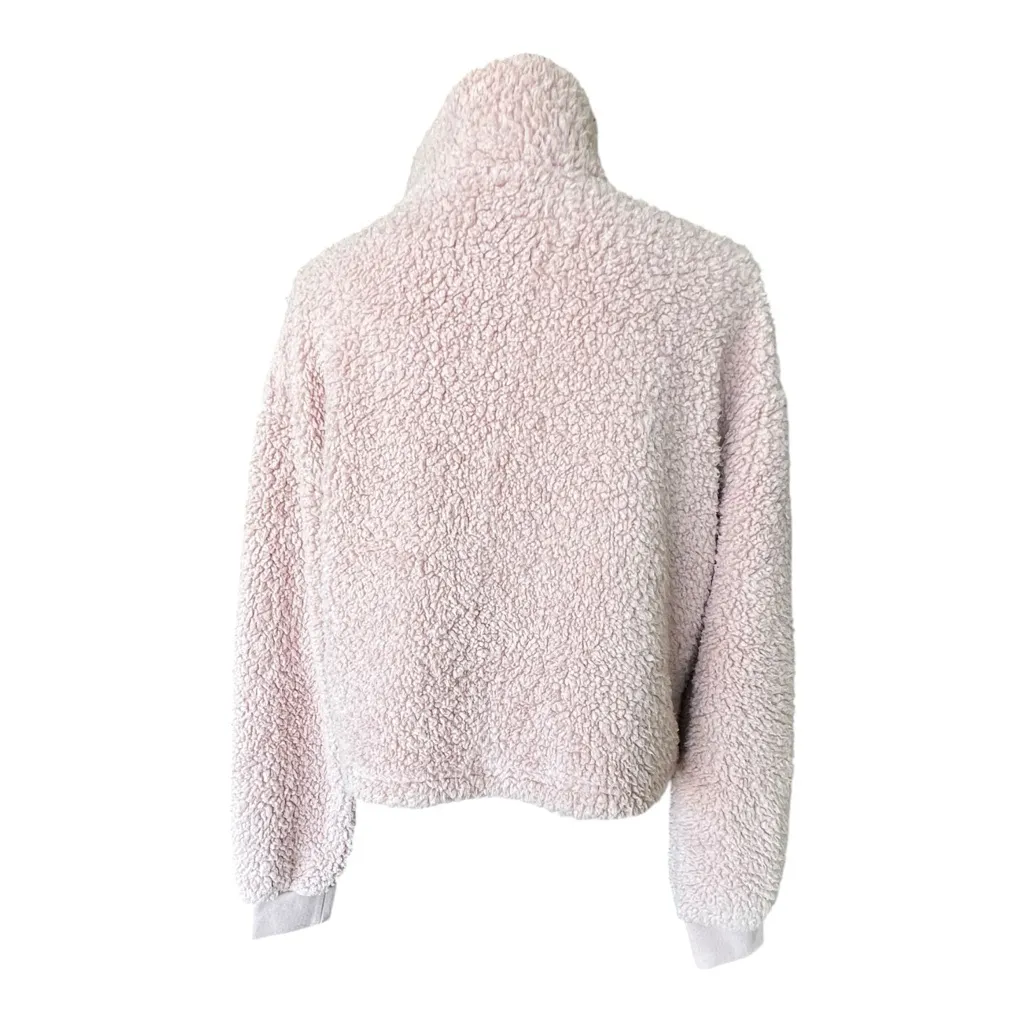 Love Tree Pink Sherpa Half Zip Teddy Pullover Size M - Image 3