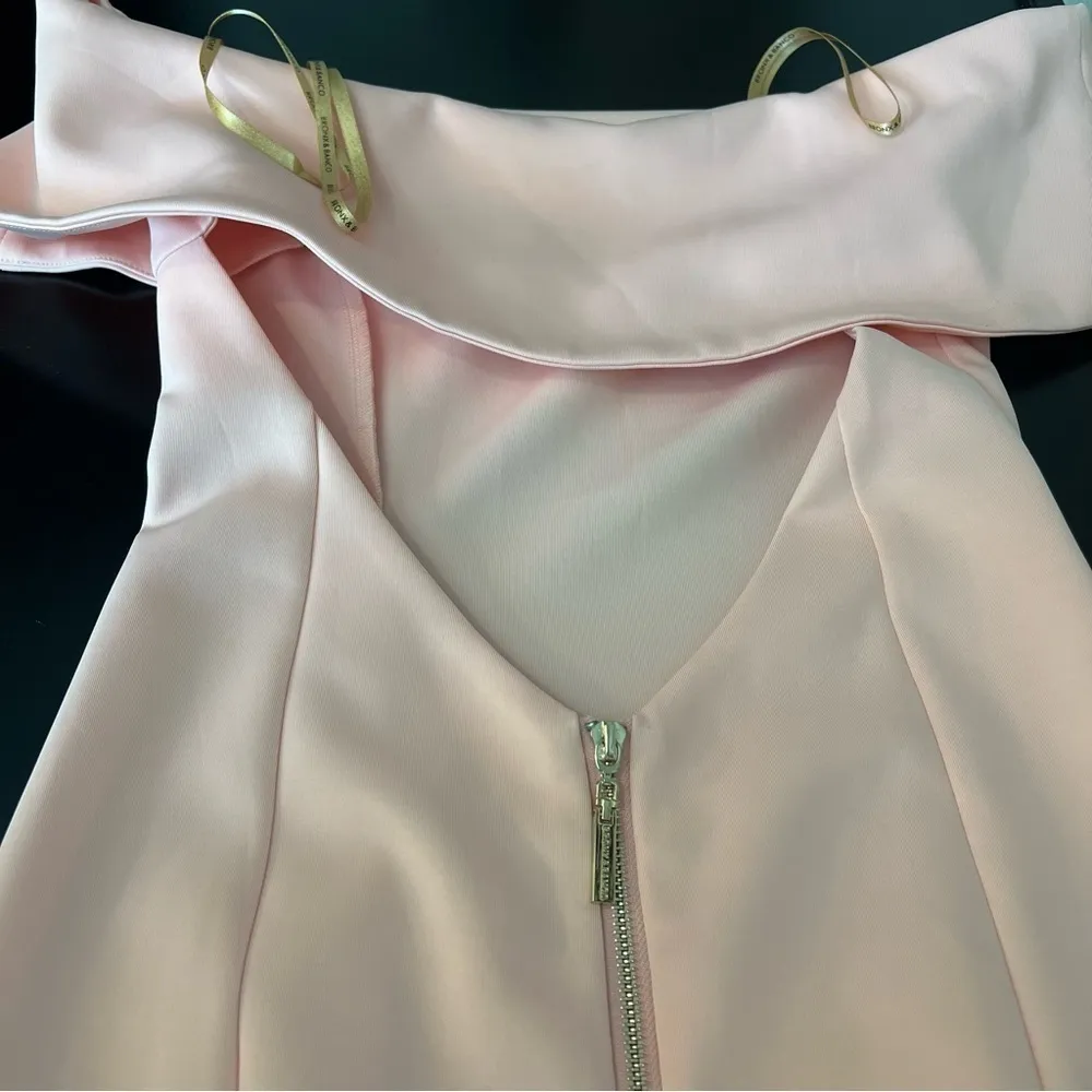 Bronx & Banco strapless off shoulder bodycon Dress, open back, pink, size 4US - Image 10