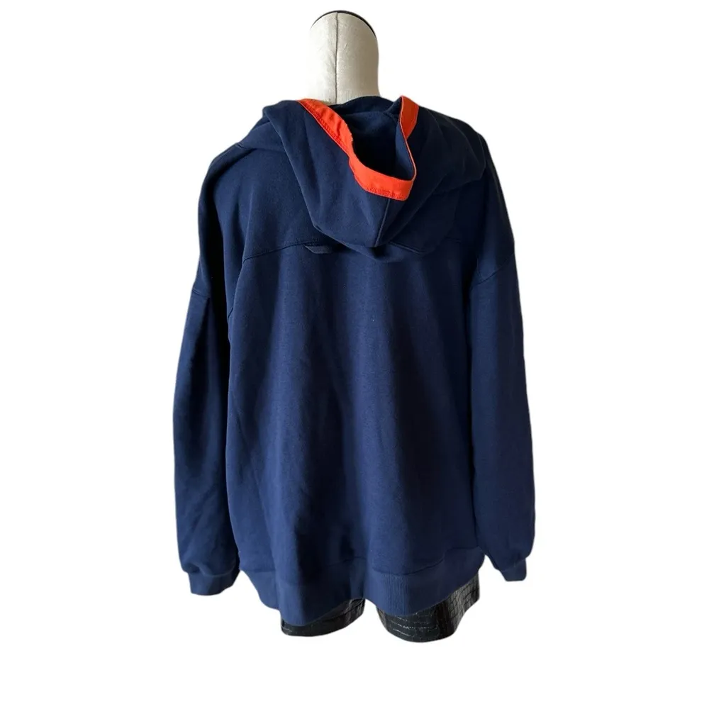 NEW FP Movement  Sweatshirt At Your Best Quarter Zip Hooded Blue Orange - Image 7