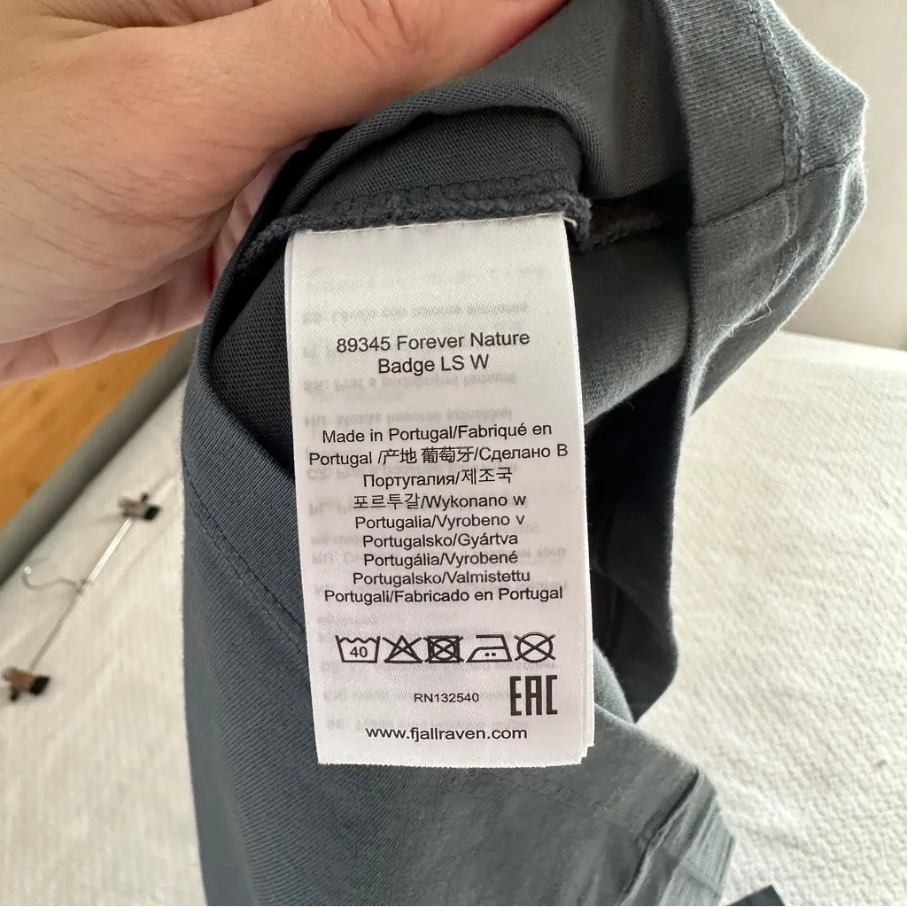 Fjällräven Womens Forever Nature Badge Long Sleeve T Shirt Large Twilight Blue - Image 8