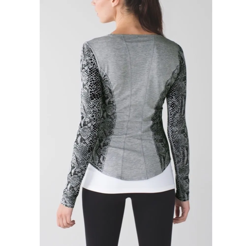 Lululemon Between The Lines long sleeve scoop neck top Desert Snake Deep… - Image 2