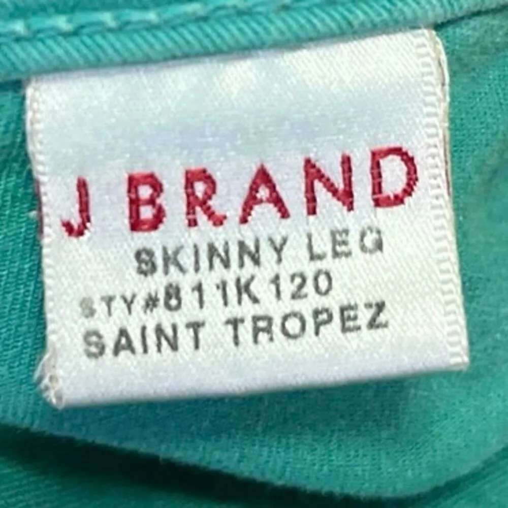 J Brand Saint Tropez Teal Green Mid Rise Skinny Denim Trousers Jeans Pants 27 - Image 5