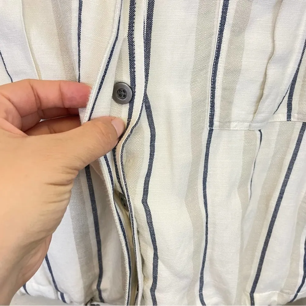 Rails‎ Rowen Coco Striped Linen Blend Utility Short Jacket Size Small - Image 7