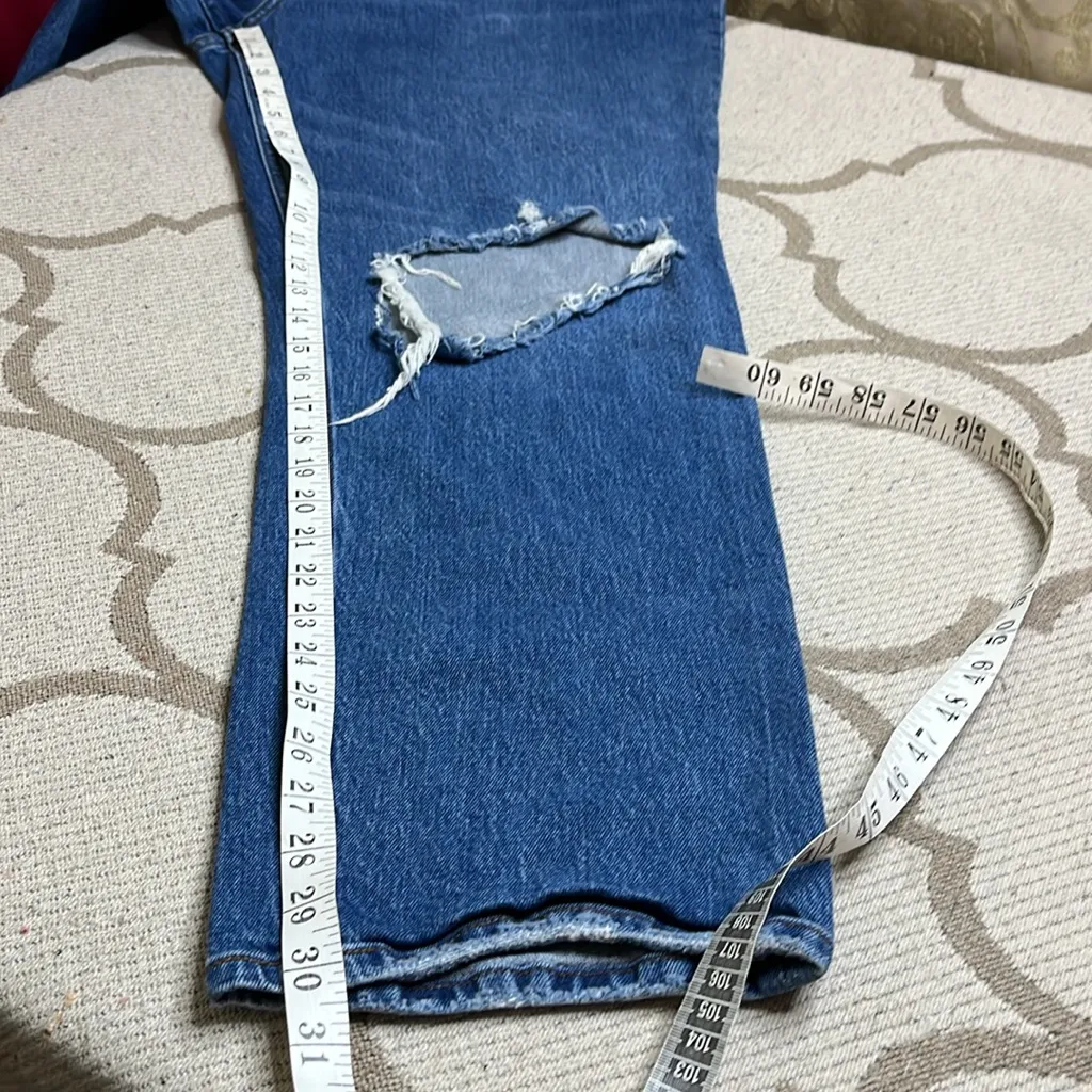 Abercrombie & fitch The 90’s Straight Ultra High Rise distressed jeans,size 22 - Image 8