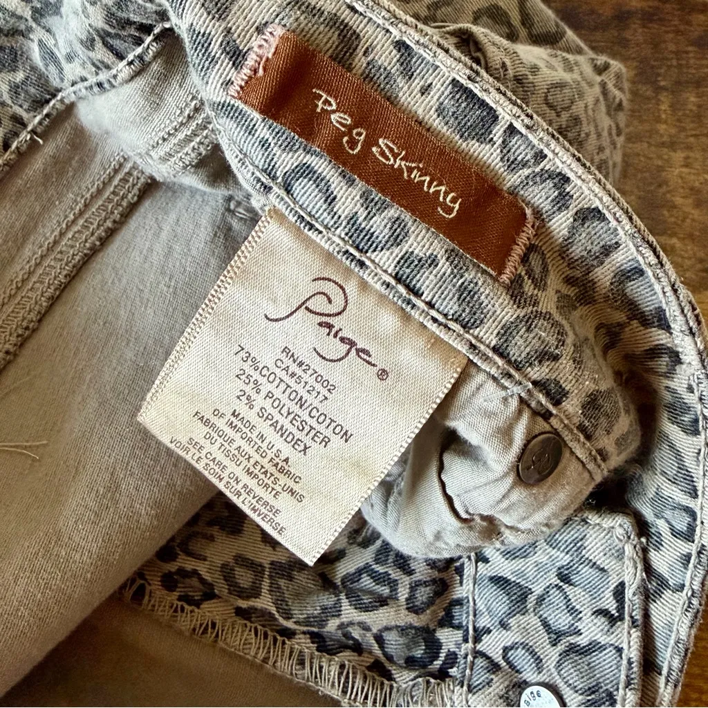 Paige Peg Skinny Leopard Print Jeans Womens Size 31 Ankle Pant - Image 5