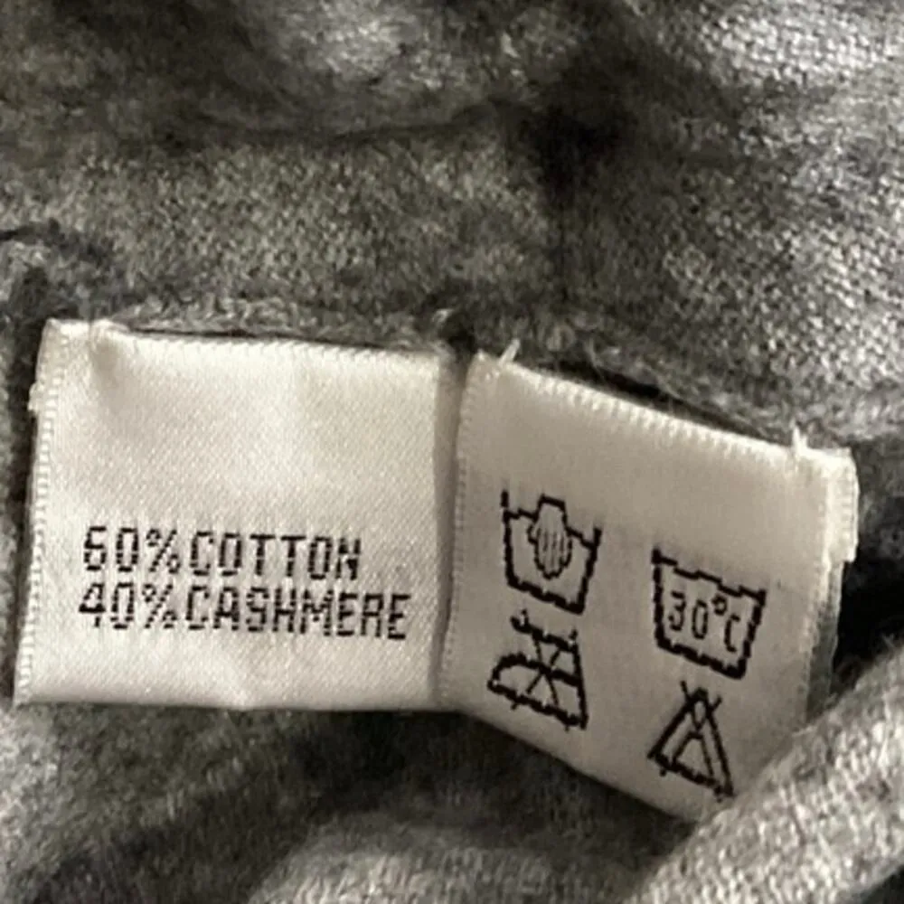 Bongenie Grieder Gray Cashmere Short Sleeve Drawstring Sweater Shirt Top Size XS - Image 4