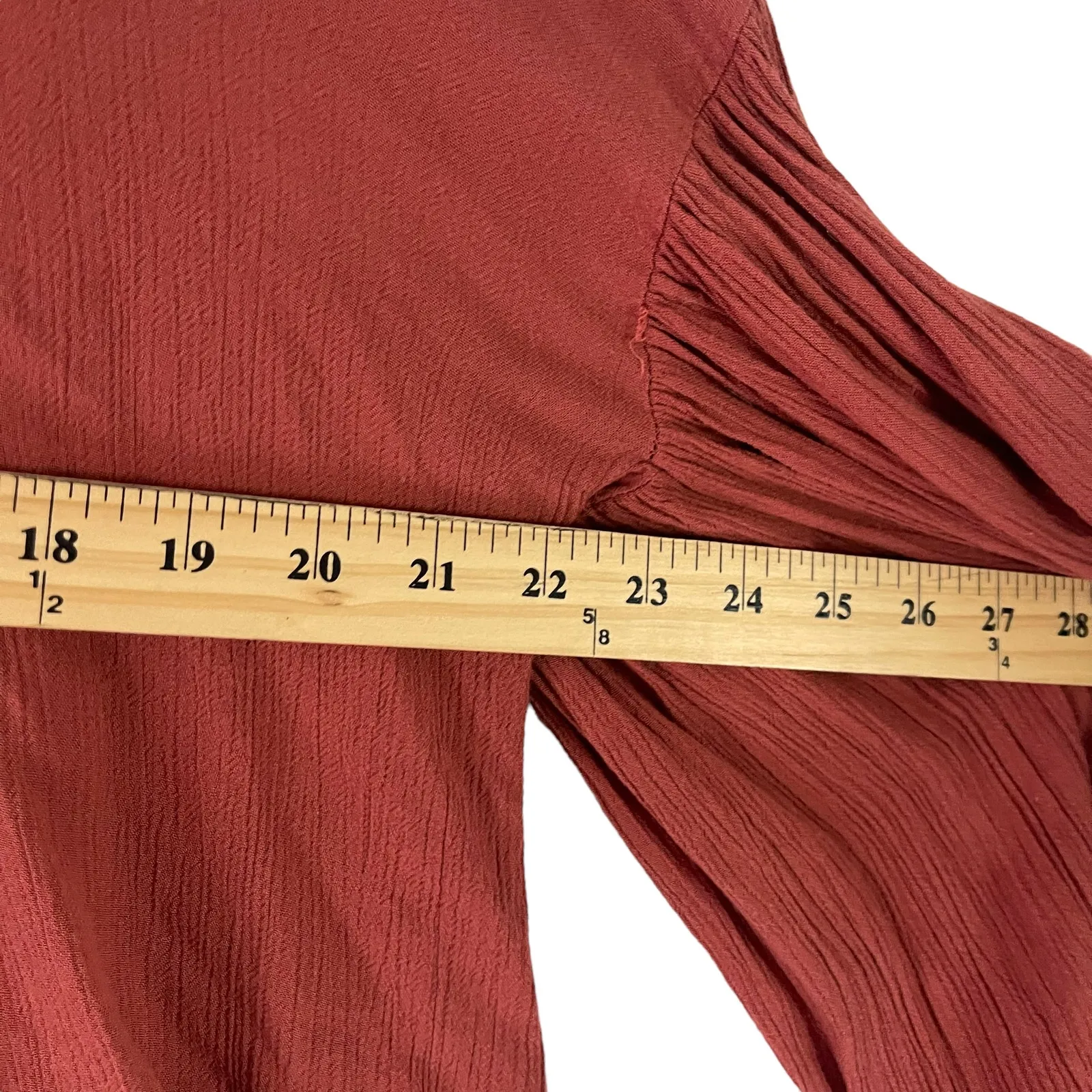 Free People Women's Size Small Burnt‎ Orange Oversized Boho Tunic Flowy Top - Image 8