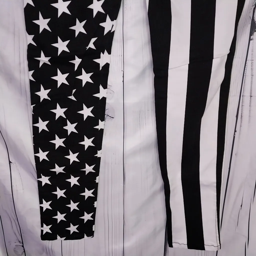 Royal Bones By Tripp NYC Black White Star Split Leg Punk Goth Skinny Jeans - Image 8