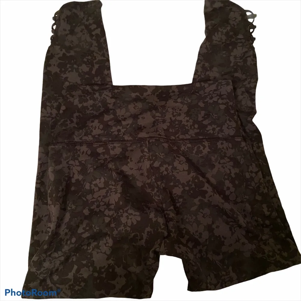 Members Mark Leggings Floral Super Soft lounge GymYoga Womens Medium Black - Image 2