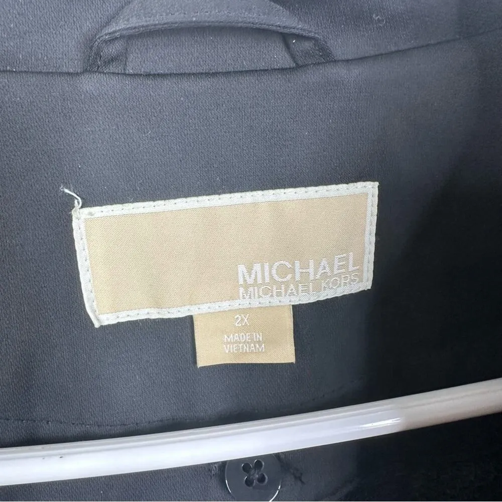 MICHAEL Michael Kors Size 2X Black Button Front Jacket Coat - Image 12