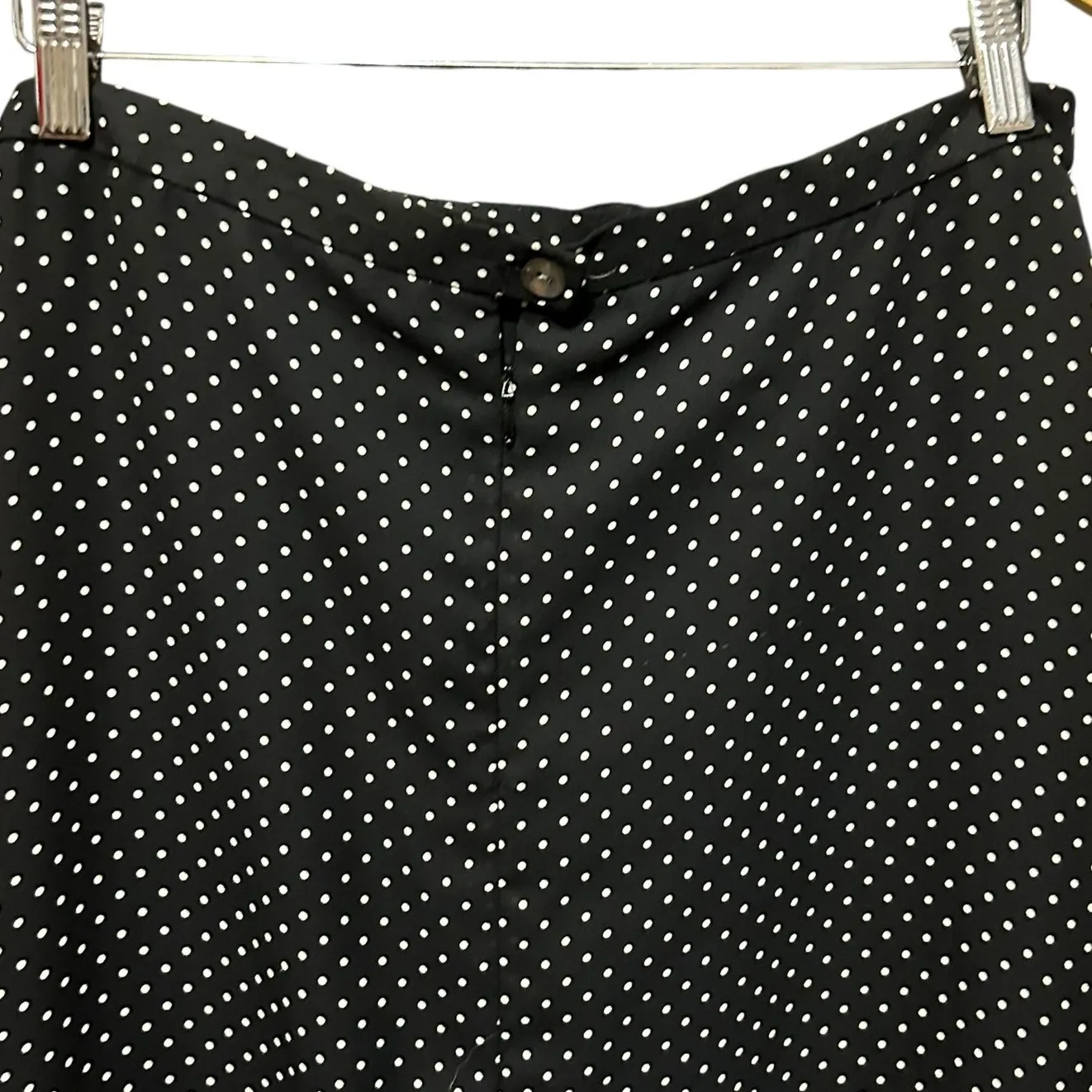 Jones Wear Womens Maxi Skirt 16 Black Polka Dot A-Line Zip Career Classic Preppy - Image 4