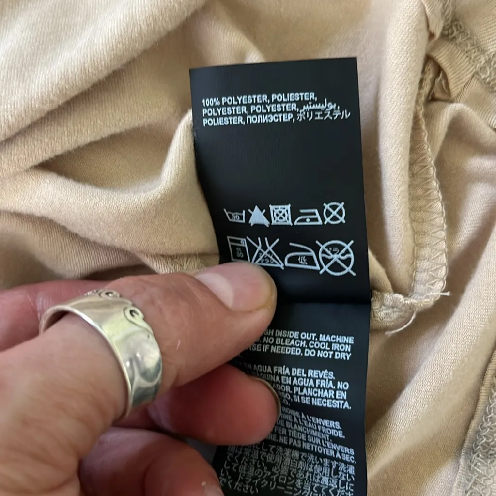 Bebe One Shoulder Rose Gold Sequined Overlay Dress - Image 5