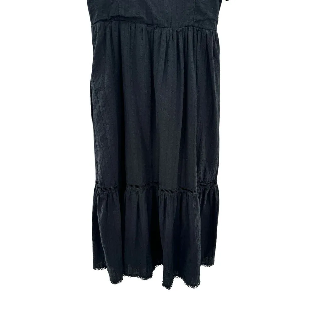 Lost + Wander Womens Sweet Summer Daze Midi Dress Black Floral Size Med Cottage - Image 2