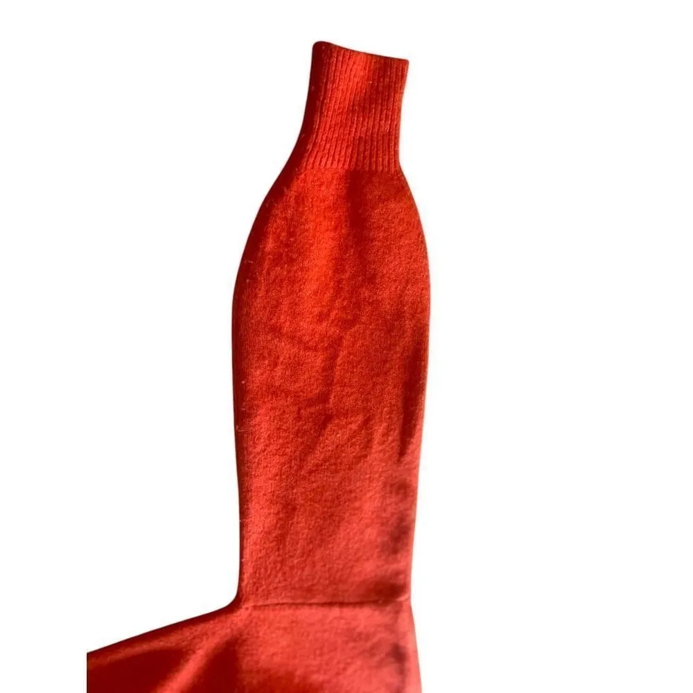 Calvin Klein Jeans Wool Blend Mock Neck Pullover Sweater Orange M Size M - Image 4