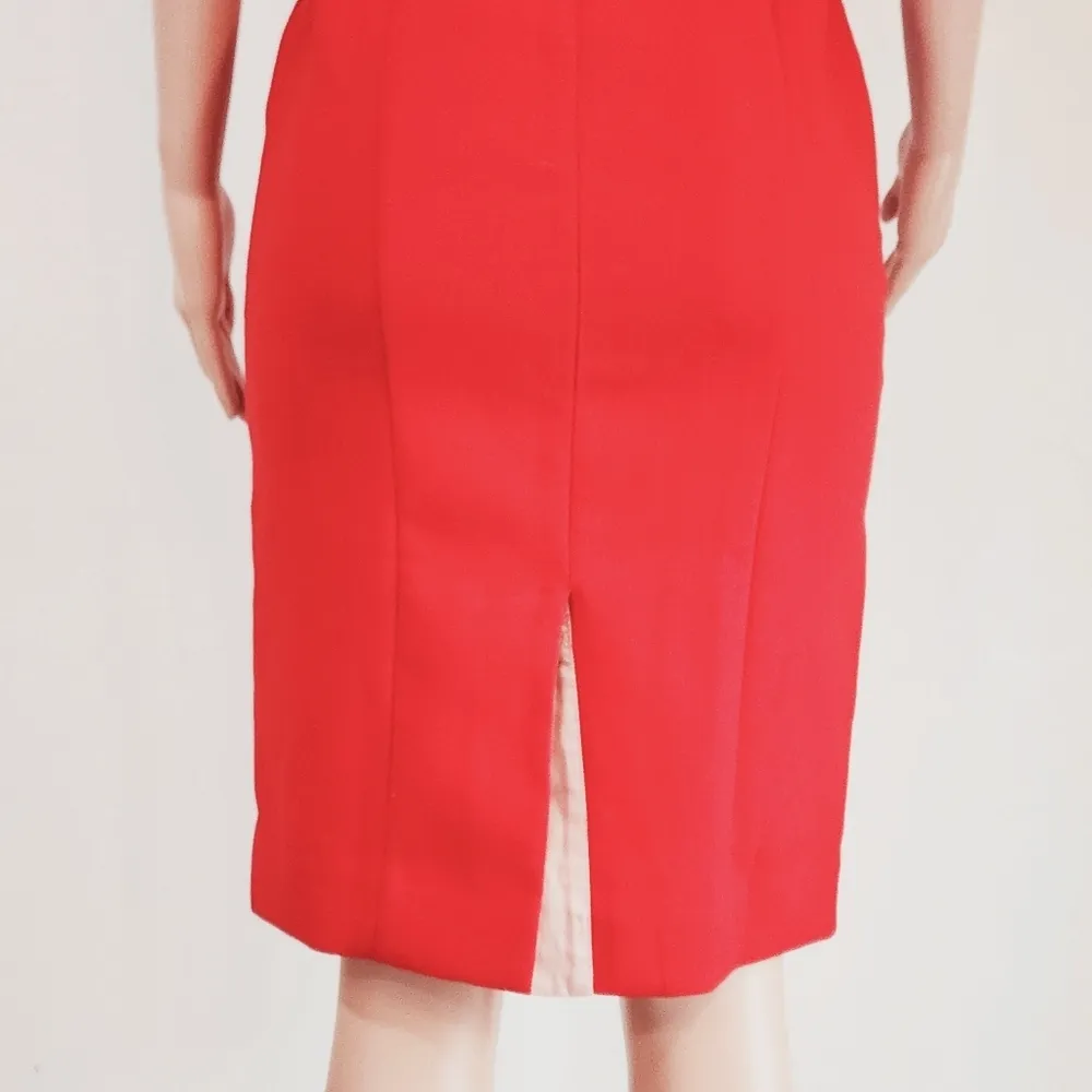 Anthropologie Maeve Red Open Back Boat Neck Red Valentines Sheath Dress Size 4 - Image 11
