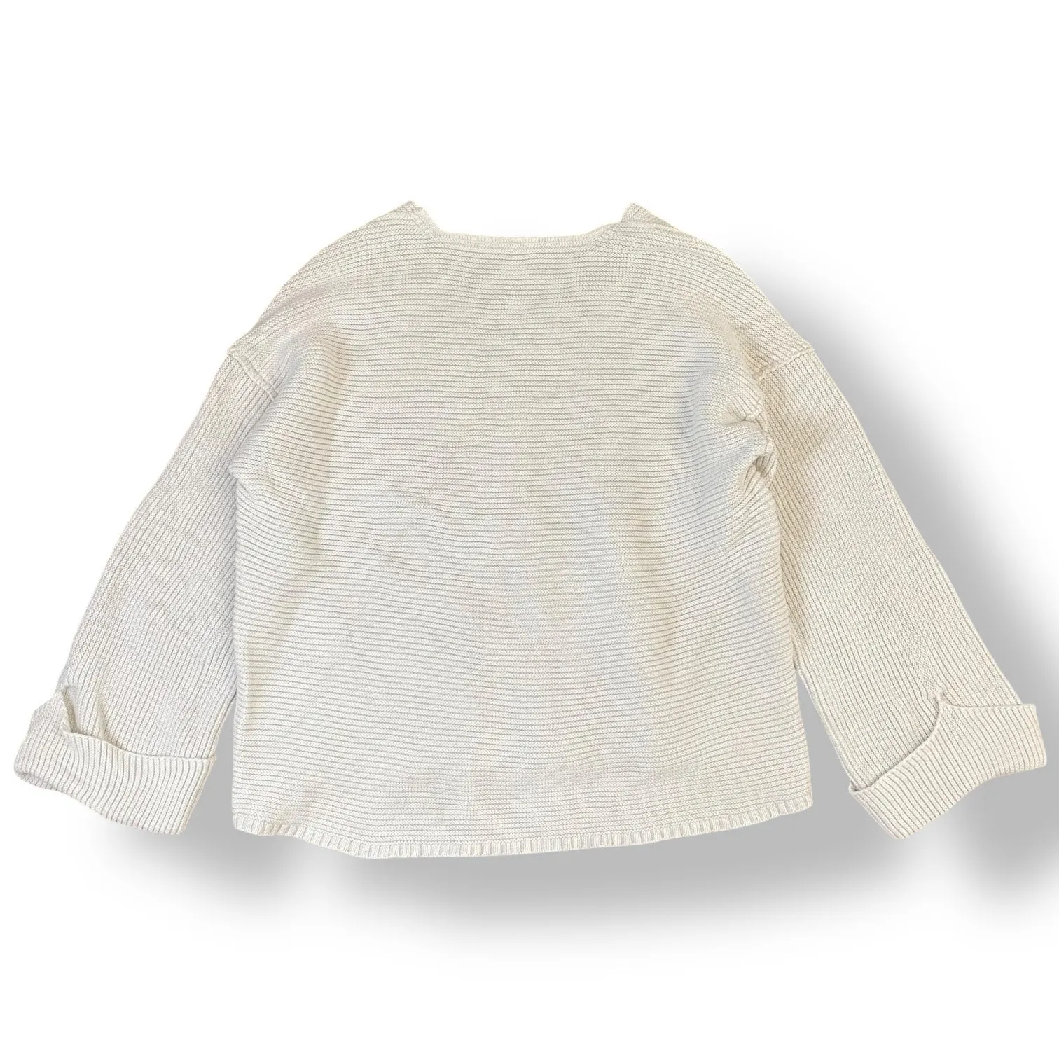 Free People White La Brea‎ V-Neck Sweater Size Medium Boho, Neutral, Lagenlook - Image 6