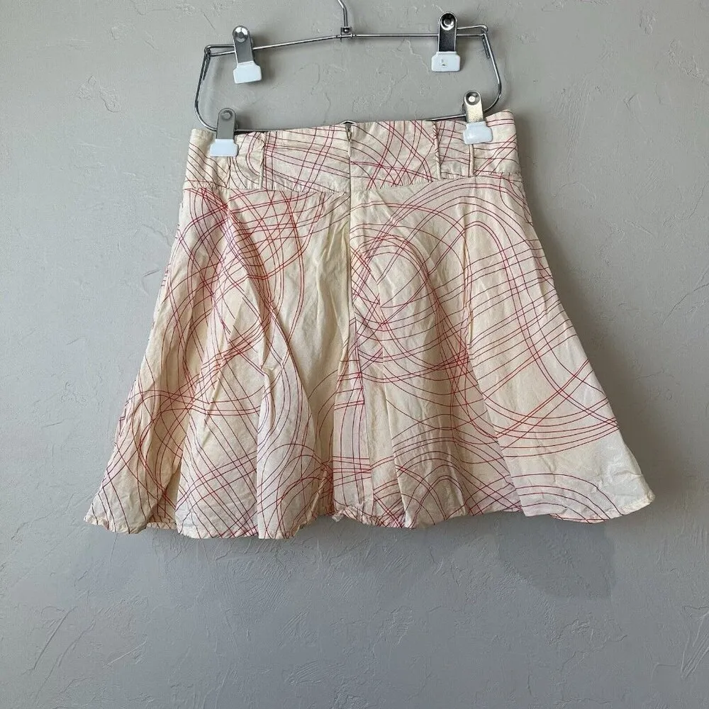 Mini Skirt Tulle Abstract Art To Wear butter Yellow A Line Y2K 90s‎ indie sleeze Red Size M - Image 7