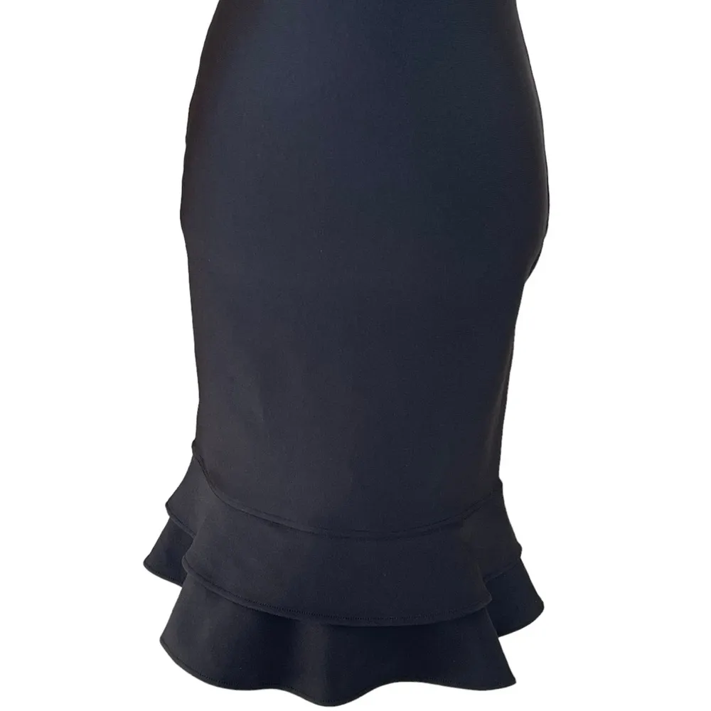 Venus Bandage Strappy Black Dress Women’s Size S Smooths Shapes Lace Detail Sexy - Image 5